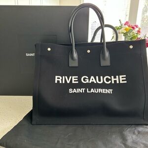 Saint Laurent Rive Gauche Canvas Tote Bag